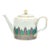 1970s Mottahedeh Charleston Feather Teapot Historic Charleston Reproduction Porcelain For Sale