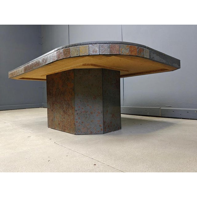 Brutalist Brutalist Slate Stone Coffee Table, 1980s For Sale - Image 3 of 11