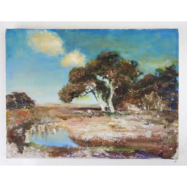 Rustic Mid 20th Century Impressionist Landscape Painting For Sale - Image 3 of 3