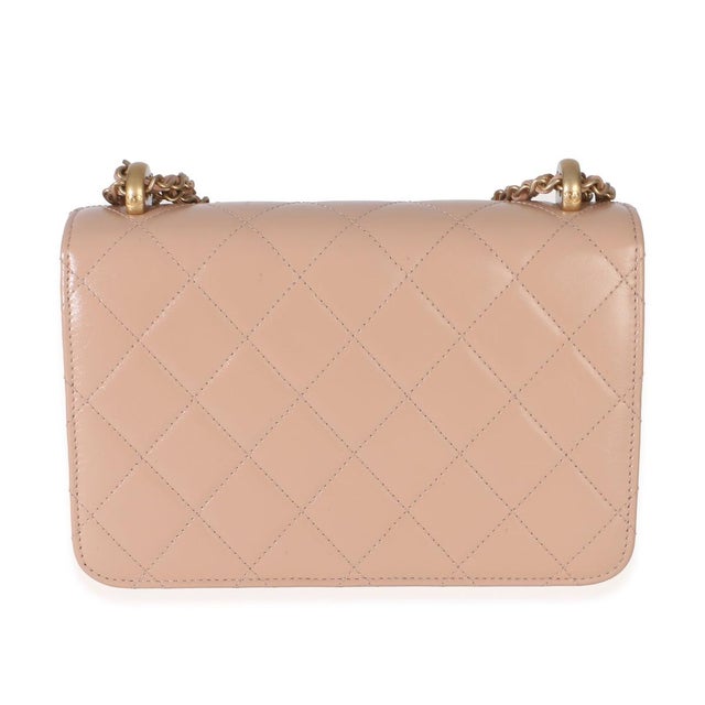 Chanel Beige Quilted Calfskin Mini Perfect Fit Flap Bag For Sale - Image 4 of 9