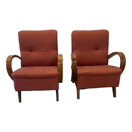 Art Deco Mad-Man Relax Model C Chairs by Halabala, 1920, Set of 2 For Sale