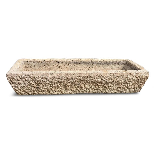 Old rustic solid granite chiseled trough. Wonderful for outdoor use as a planter, or can be filled with rocks and turned...