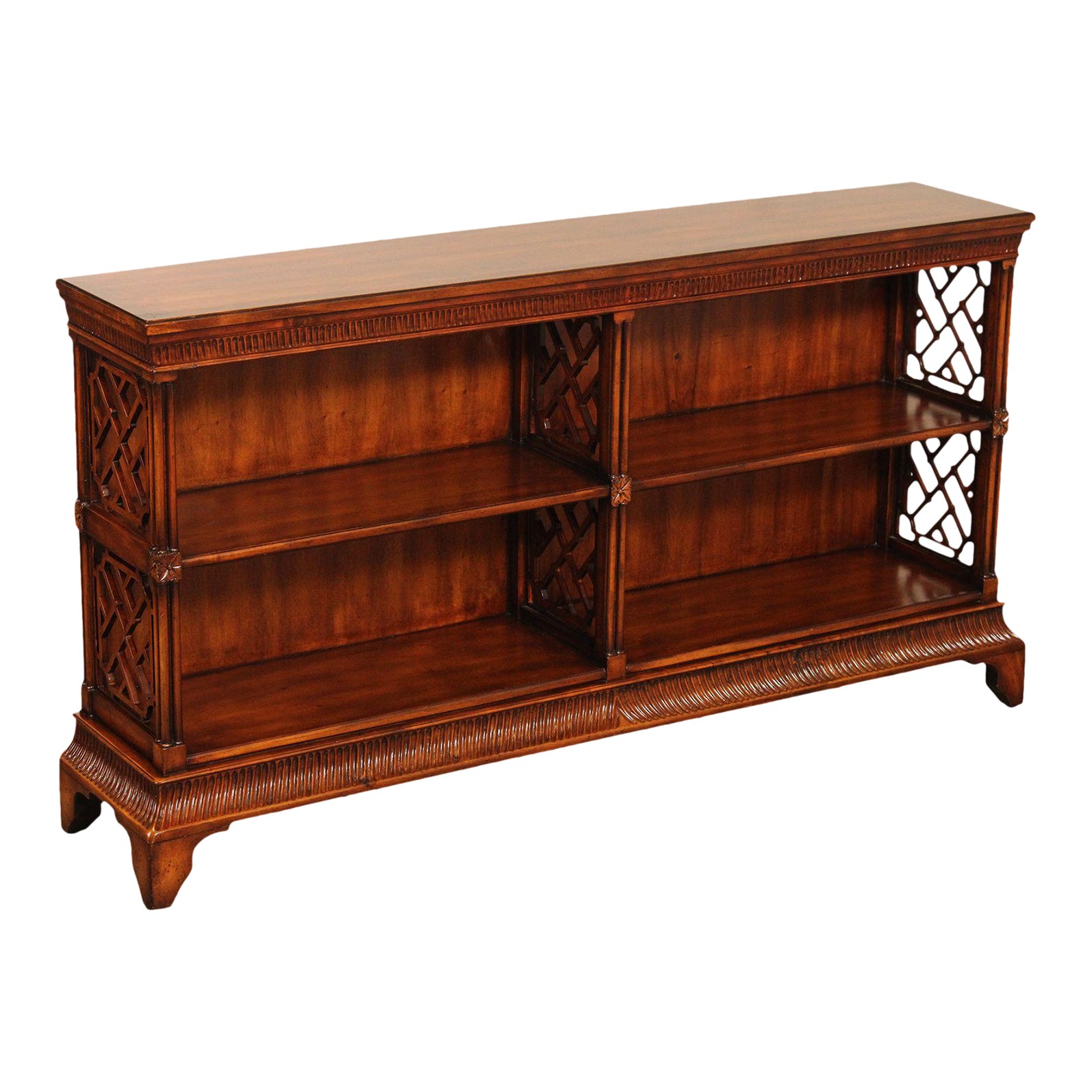 Early 21st Century Sarreid 'Double Chepstow' Walnut Low Bookcase Chairish