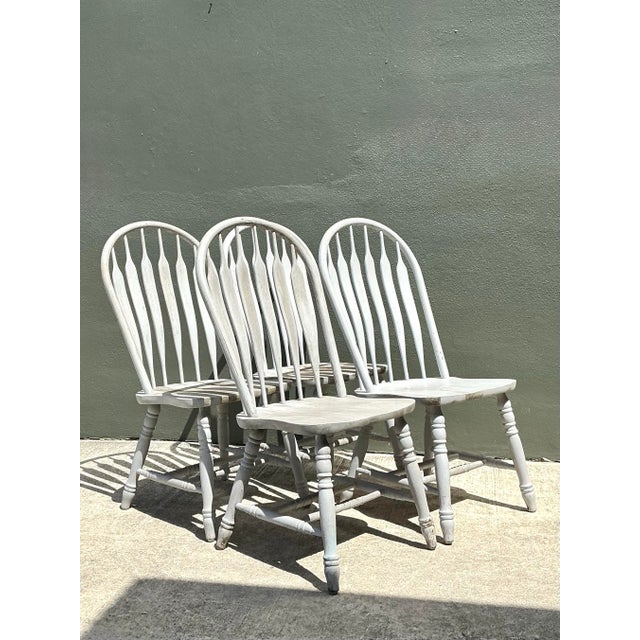 Vintage Farmhouse Style Windsor Chairs - Set of 4 For Sale - Image 11 of 12