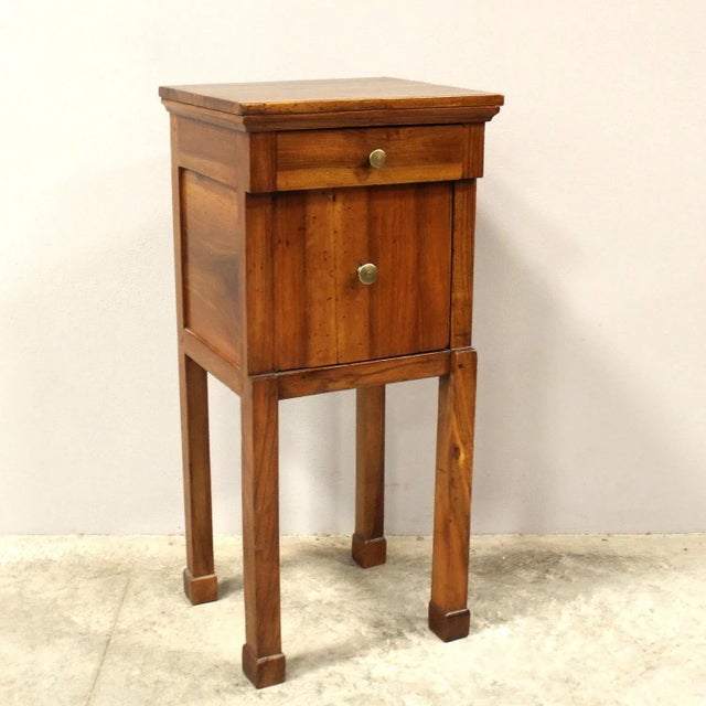 Italian Empire Bedside Table in Walnut For Sale - Image 13 of 13