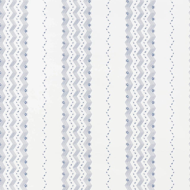 Schumacher Schumacher Nauset Stripe Wallpaper in Indigo For Sale - Image 4 of 4