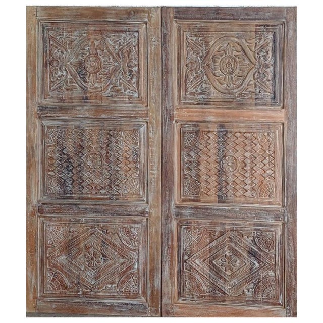 Mid-Century Modern Antique Carved Wood Statement Entry Door – Hinged or Sliding Barn Door 80x36 For Sale - Image 3 of 7