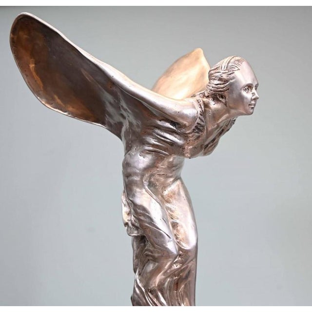 Gorgeous art nouveau style bronze rendition of the Flying Lady Also referred to as the Spirit of Ecstacy and the original...