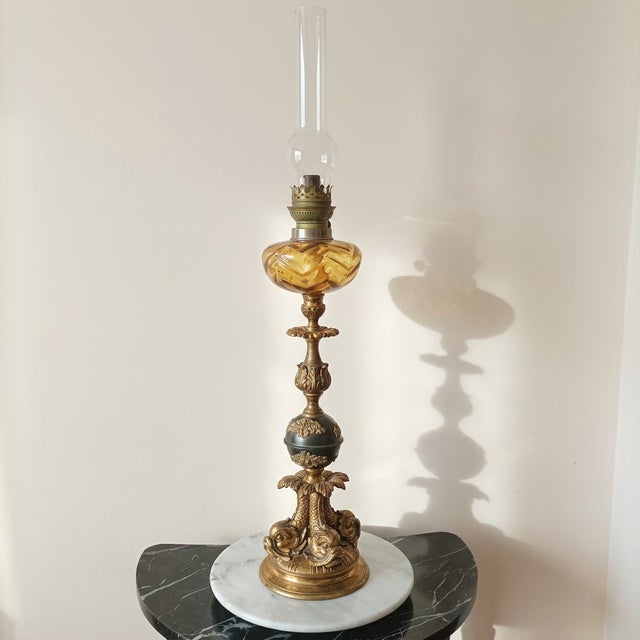 Renaissance Bronze Oil Lamp, 1920s For Sale - Image 6 of 6