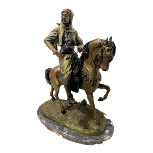 1960s "Arab on Horse" Sculpture by Alfred Barye (1839–1882) and Émile-Coriolan Guillemin (1841–1907)