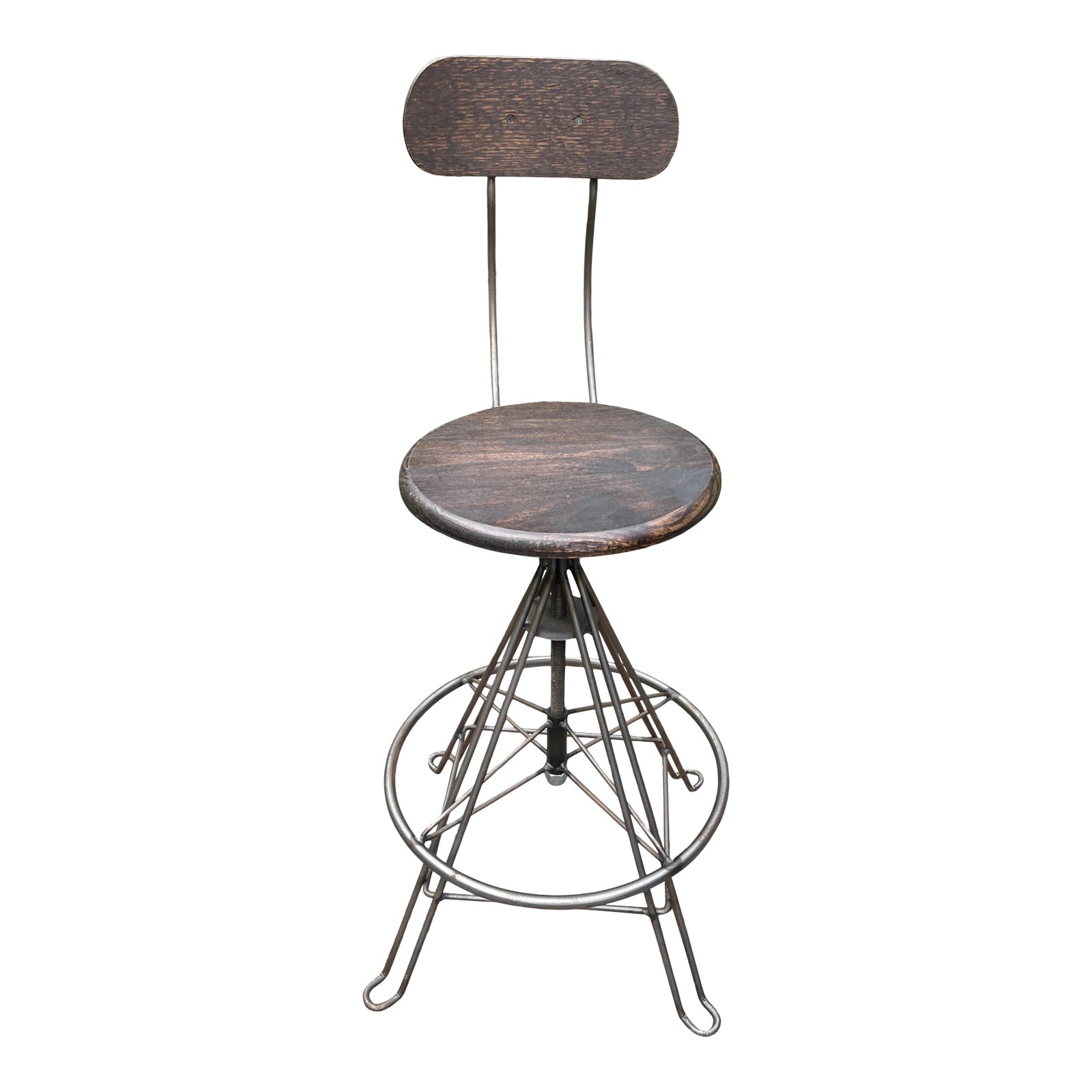 Cast Iron Mid Century Swivel Stool Vintage Mid Century Adjustable