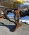 Walnut Jacobean Style Console Sofa Table Vintage 1950s Trestle Base 60 For Sale In Philadelphia - Image 6 of 13