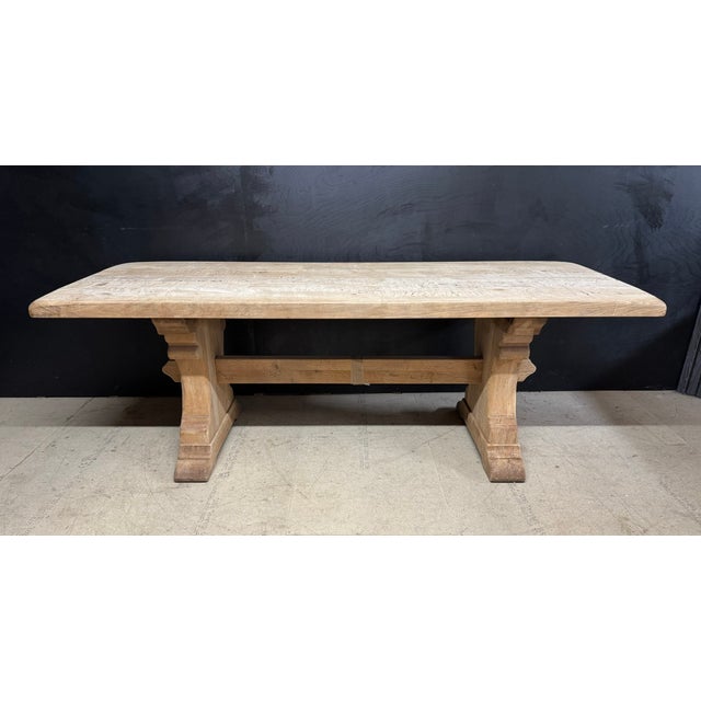 Vintage Farmhouse Dining Table in Bleached Oak, 1920 For Sale - Image 17 of 17