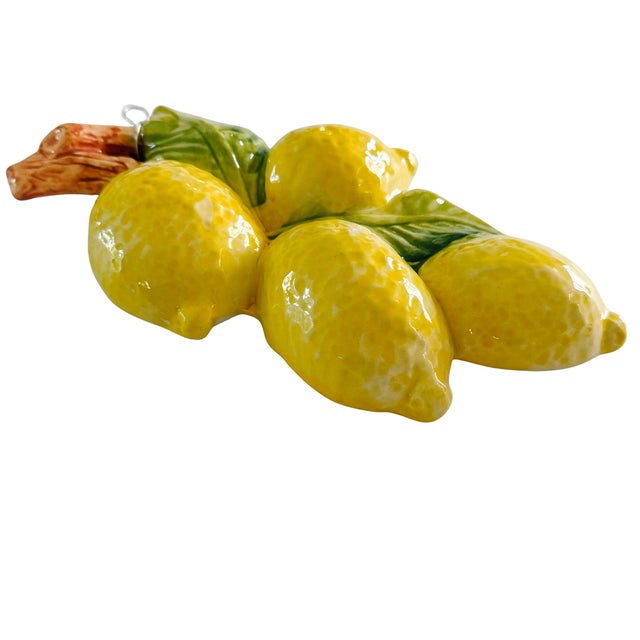 Vintage-Style Italian Majolica Lemon Wall Plaques by Bassano Del Grappa Ceramiche - Pair For Sale - Image 9 of 13