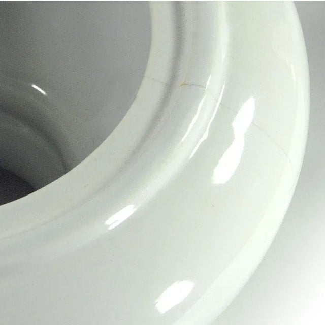 White Large French Ceramic Covered Jars, Set of 3 For Sale - Image 8 of 9