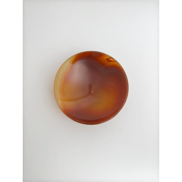 Mid-Century Modern Hand-Carved Carnelian Crystal Bowl, Brazil, 1970s For Sale - Image 6 of 10