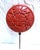 This is a rare antique carved Cinnabar Chinese hat pin hand-carved, a mineral used for centuries in Chinese art. The...
