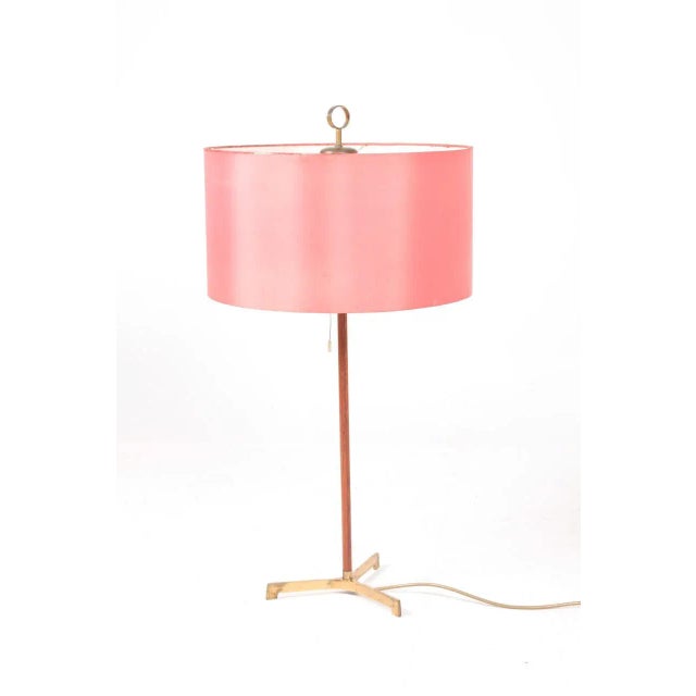 Table Lamp in Teak and Brass, 1950s For Sale - Image 9 of 9