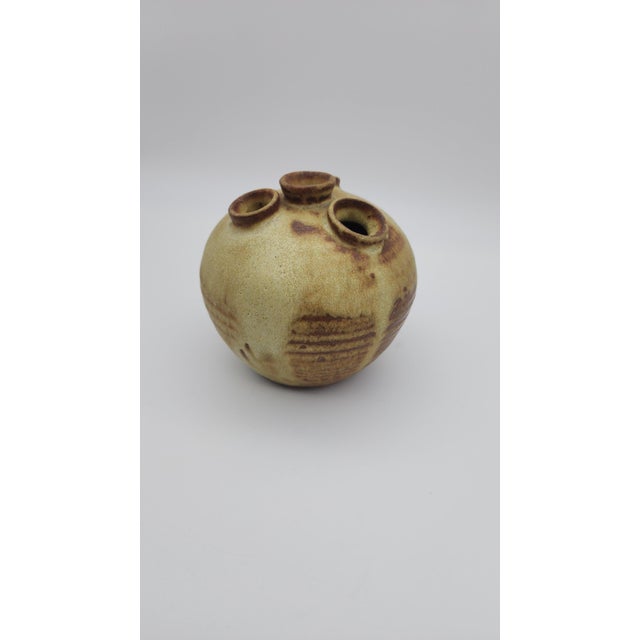 Mid-Century Modern Mid 20th Century Studio Pottery Bud Vase With 4 Openings For Sale - Image 3 of 12