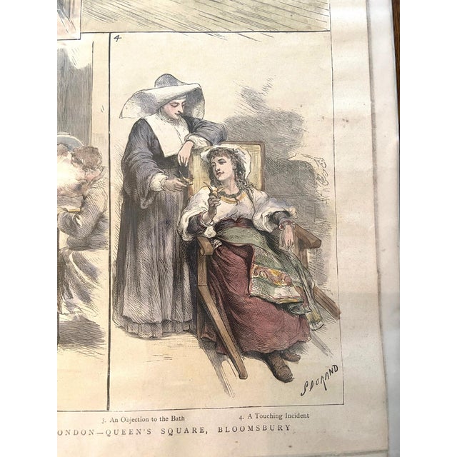 Gray Antique Print, Graphic Weekly, the First Italian Hospital in London, Color, 1889 For Sale - Image 8 of 11