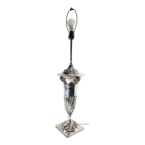 19th Century English Sheffield Silver Plate Table Lamp With Neoclassical Masks