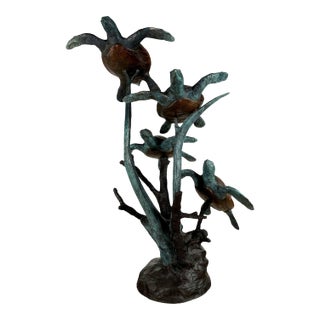Four Sea Turtles, Large Bronze Sculpture – 62” H For Sale