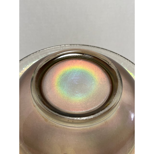 1970s Vintage Gold Iridescent Art Glass Bowl For Sale - Image 5 of 7