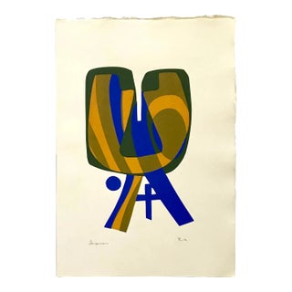 1967 Ronald King Signed Screenprint Shipman For Sale