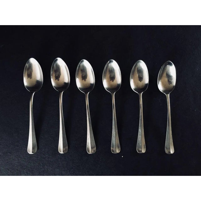 Vintage Modern Style , Set Of Six Stainless Tea Spoons, Makers Mark Reads " Americraft Stainless", Very Good Vintage...
