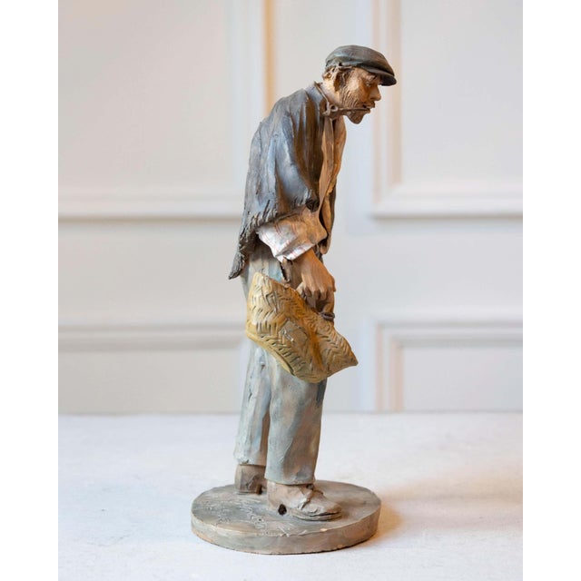 1968 Caltagirone Polychrome Terracotta Sculpture by Gaetano Romano For Sale - Image 9 of 13