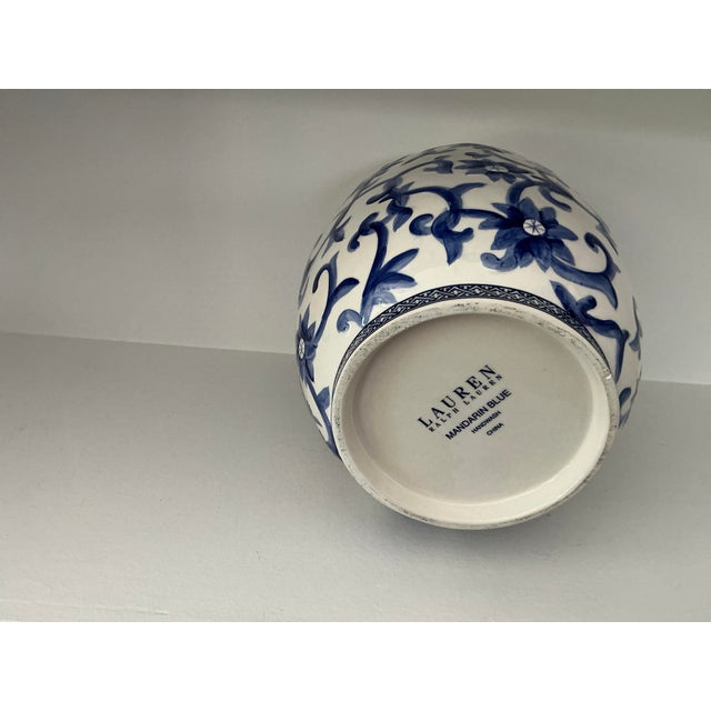 1980s 1980s Ralph Lauren Blue & White Vase For Sale - Image 5 of 7