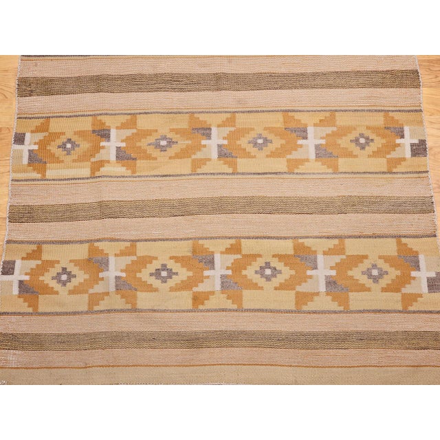 Vintage Native American Navajo Chinle Rug, Handwoven Wool, Banded Stripe Design, 4x6 For Sale In Chicago - Image 6 of 13