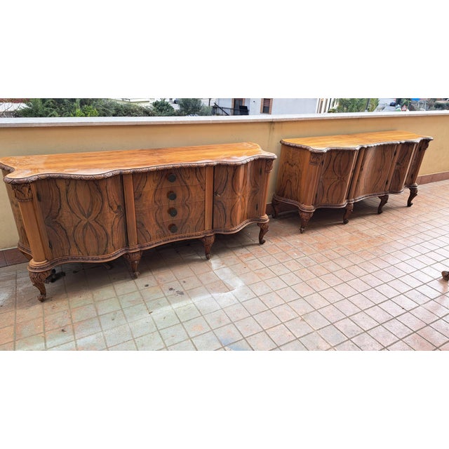 1940s Chippendale Style Sideboards in Walnut, 1940s, Set of 2 For Sale - Image 5 of 5