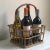 Mid-Century Modern Mid-20th Century Four Bottle Rattan Wine Caddy For Sale - Image 3 of 12