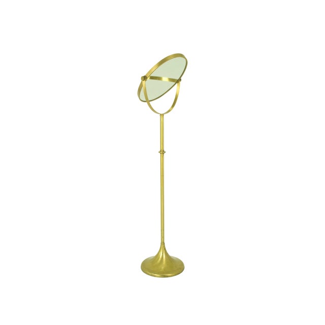 Gold Italian Freestanding and Tilting Floor Mirror in Brass and Glass, 1970s For Sale - Image 8 of 8