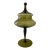 1960s Olive Green Hand Blown Art Glass Compote For Sale