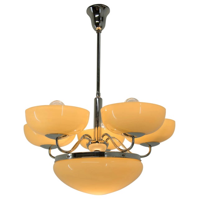 Large Art Deco Chandelier, 1930s For Sale - Image 12 of 12