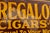 Early 20th Century Antique Regalos Cigars Double-Sided Tin Flange Sign For Sale - Image 5 of 5