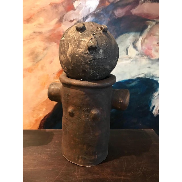 Dutch Brutalist Handmade Naive Figures in Earthenware Pottery, 1960s, Set of 3 For Sale - Image 4 of 9