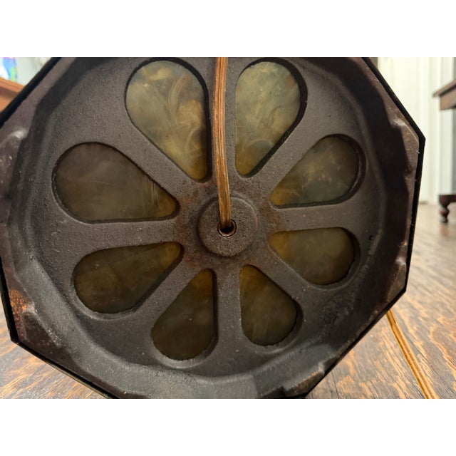 Mid 20th Century Mid-Century Modern Brass and Glass Tray Table Floor Lamp With Original Shade For Sale - Image 10 of 13