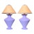 Sculptural Textured Lavender Plaster Lamps with Faux Bois Shades - a Pair For Sale