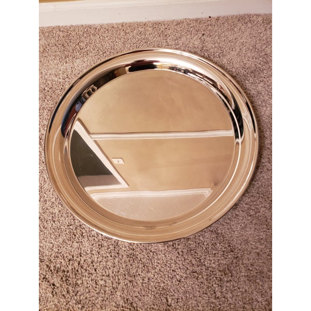 Mid 20th Century Vintage Large Italian Silver Plated Gallery Tray For Sale - Image 5 of 8