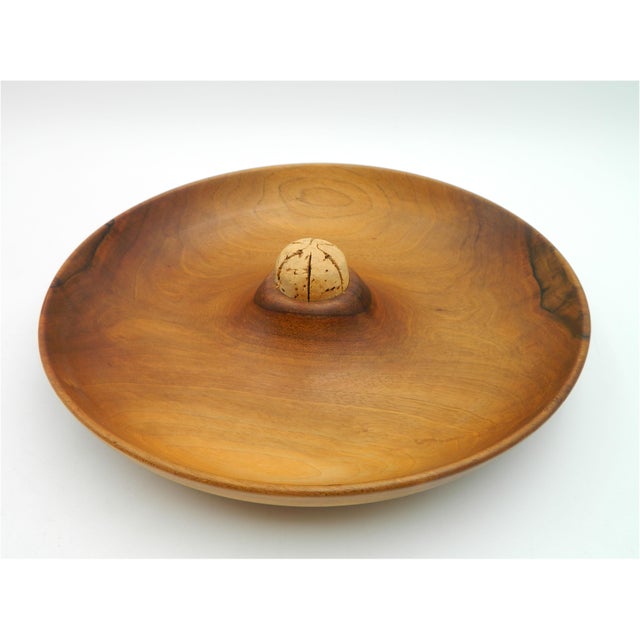 Walnut Wood Fruit Bowl with Knives with Raffia Handles by Carl Auböck for Werkstätte Carl Auböck, Vienna, 1950s, Set of 7 For Sale - Image 13 of 15