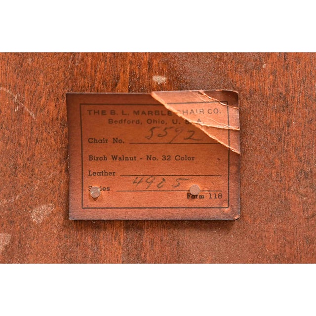 B. L. Marble Chair Co. Antique Mission Arts & Crafts Walnut Banker's Chair, Circa 1910 For Sale - Image 11 of 14
