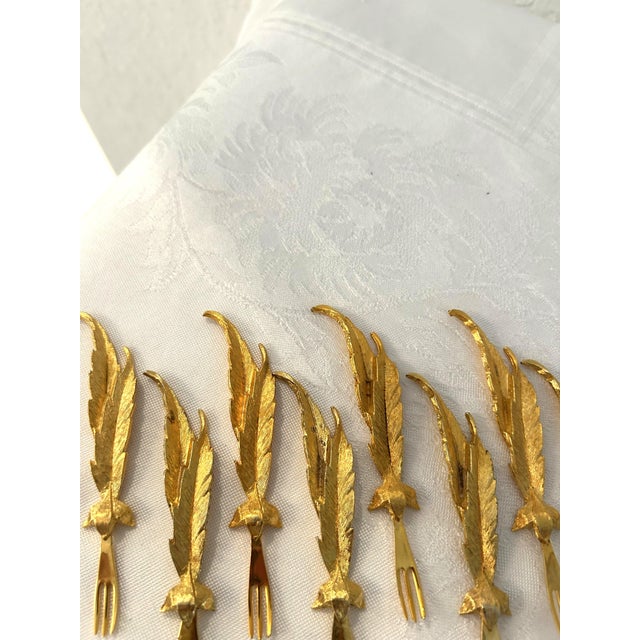 Mid 19th Century 24k Gold Plated Appetizer Forks & Spreaders, S/12 For Sale - Image 4 of 6