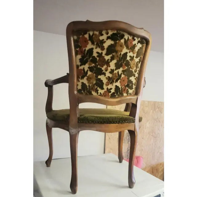 Antique 19th C. French Louis XV Child's Cabriolet Armchairs - Deconstructed Velvet Pair For Sale - Image 10 of 12
