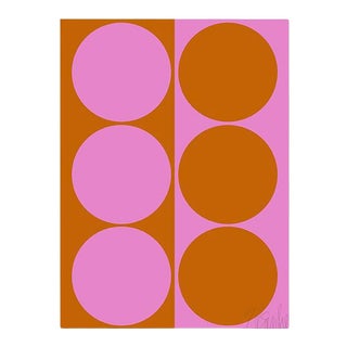 Dynamic Pair Pink and Amber Fine Art Print 28.5" X 40" by Liz Roache For Sale