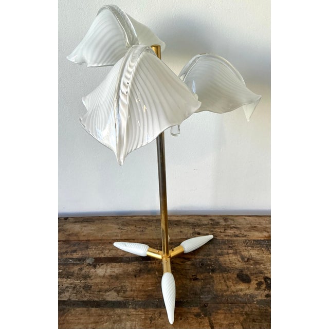 Vintage Italian Murano Calle Lily Table Lamp For Sale - Image 11 of 12