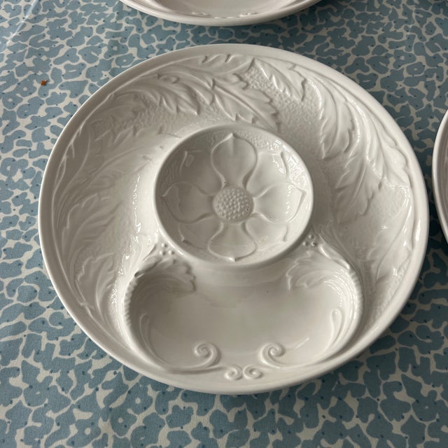 Gien Vintage French White Ceramic Artichoke Plates - Set of 4 For Sale - Image 4 of 9