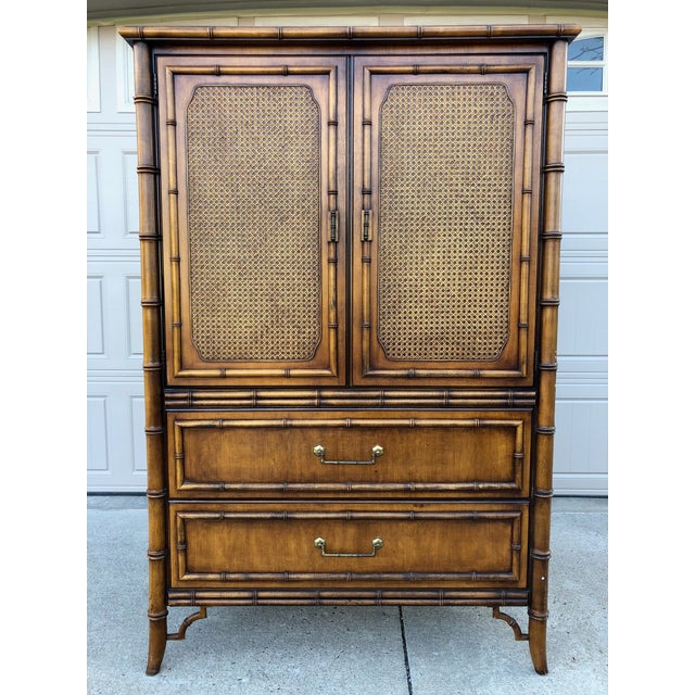 Vintage Dixie Faux Bamboo Tahiti Armoire Chairish